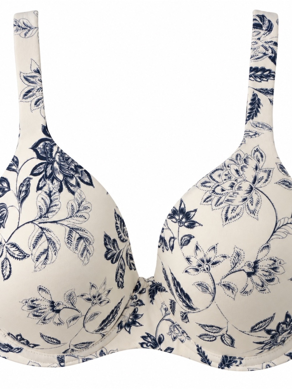 Soma Embraceable Perfect Coverage Bra 36DDD Ivory Navy Floral